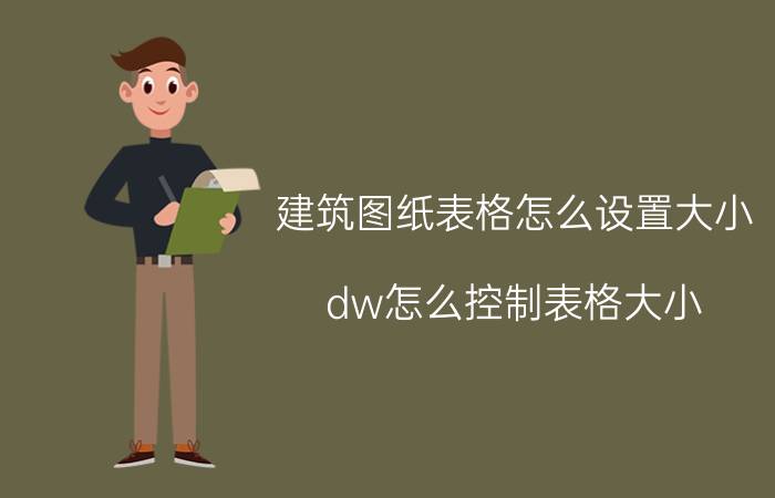 建筑图纸表格怎么设置大小 dw怎么控制表格大小？